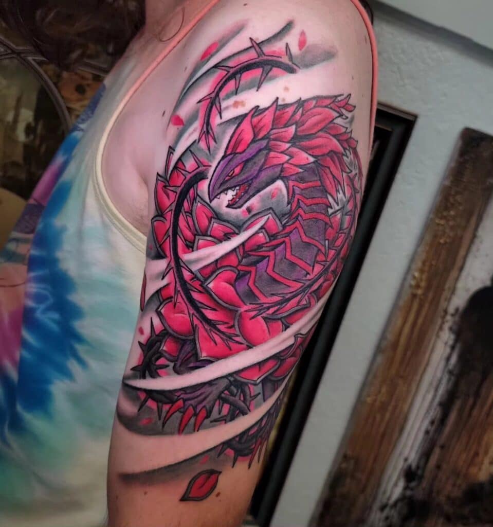 Black Rose Dragon Yu-Gi-Oh Tattoo