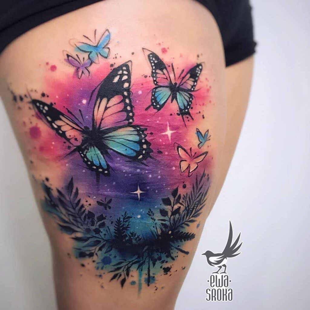 Butterfly Tattoo Ideas On The Thigh