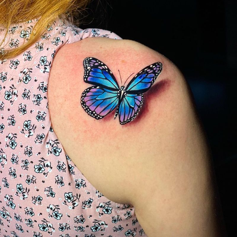 Realistic Butterfly Tattoo