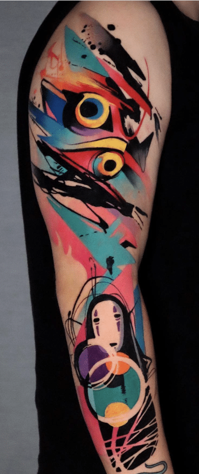 Abstract Studio Ghibli Tattoo