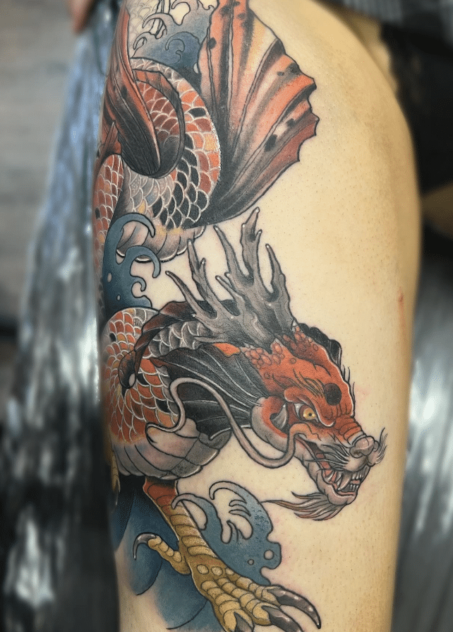 Almost Complete Dragon Fish Tattoo