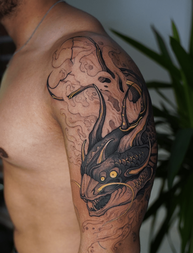 Alternate Dragon Fish Tattoo