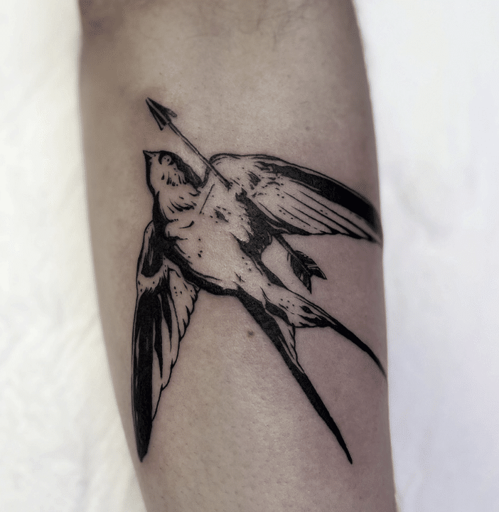 Arrow Sparrow Tattoo