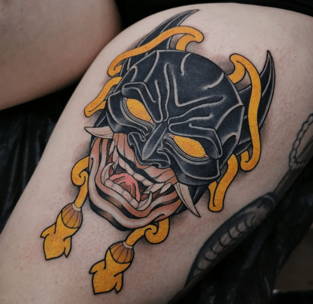 batman japanese mask tattoo