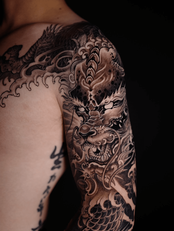 Black Chinese Dragon Tattoo