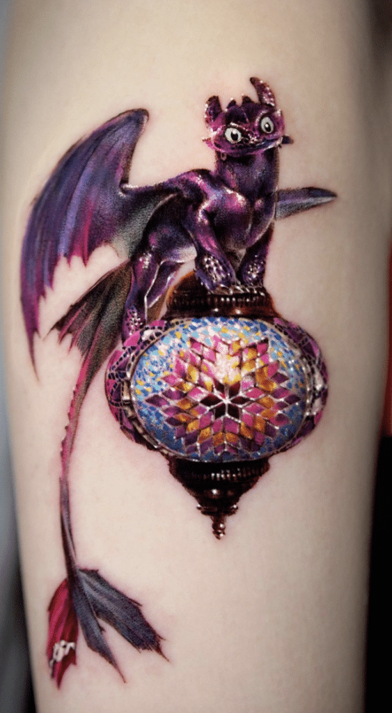 Black Dragon Ornament Tattoo