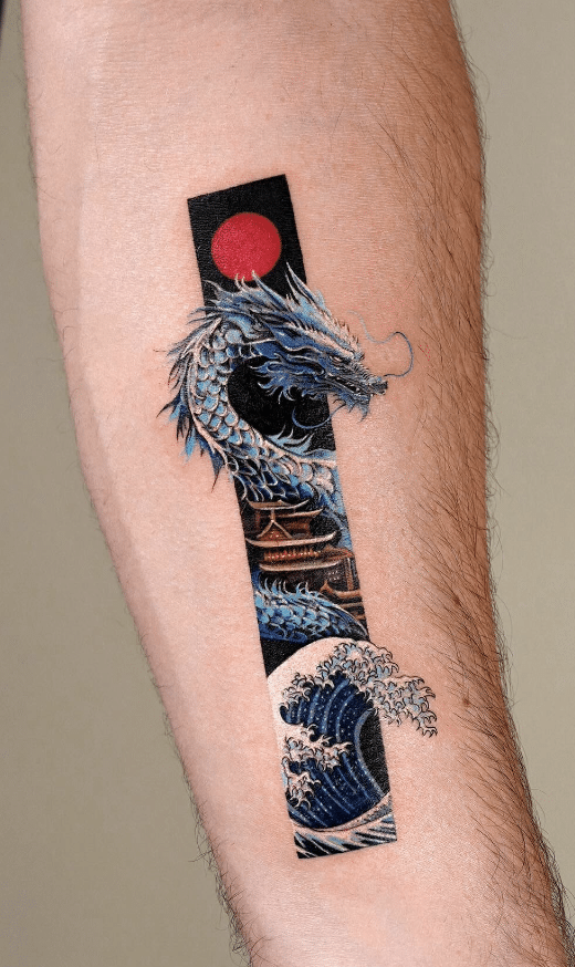 Blue Dragon Frame Tattoo