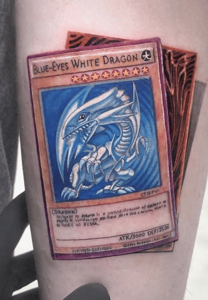 Blue Eyes White Dragon Tattoo