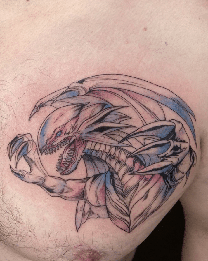 Blue Eyes White Dragon Tattoo