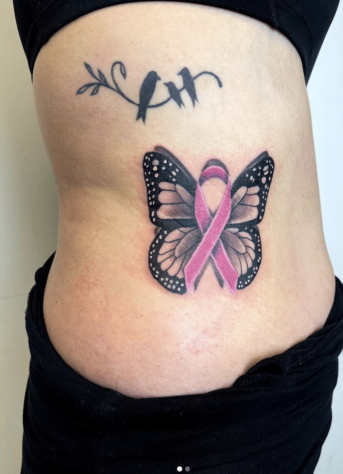 Breast Cancer Ribbon Tattoo