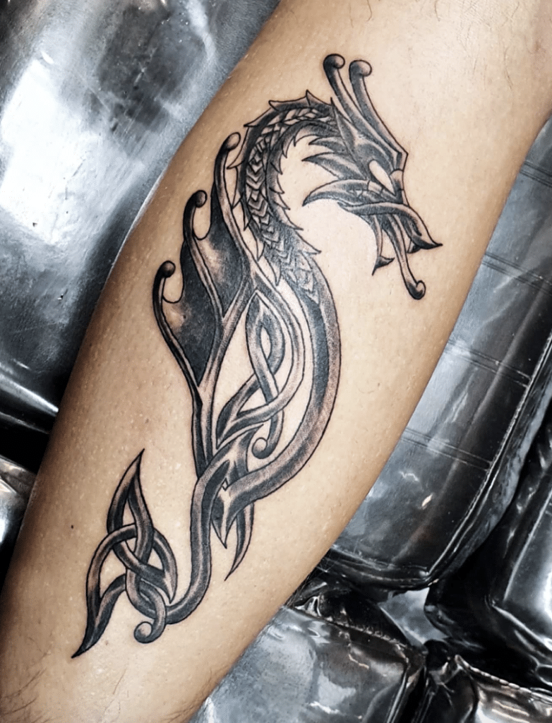 Celtic Black Dragon Tattoo