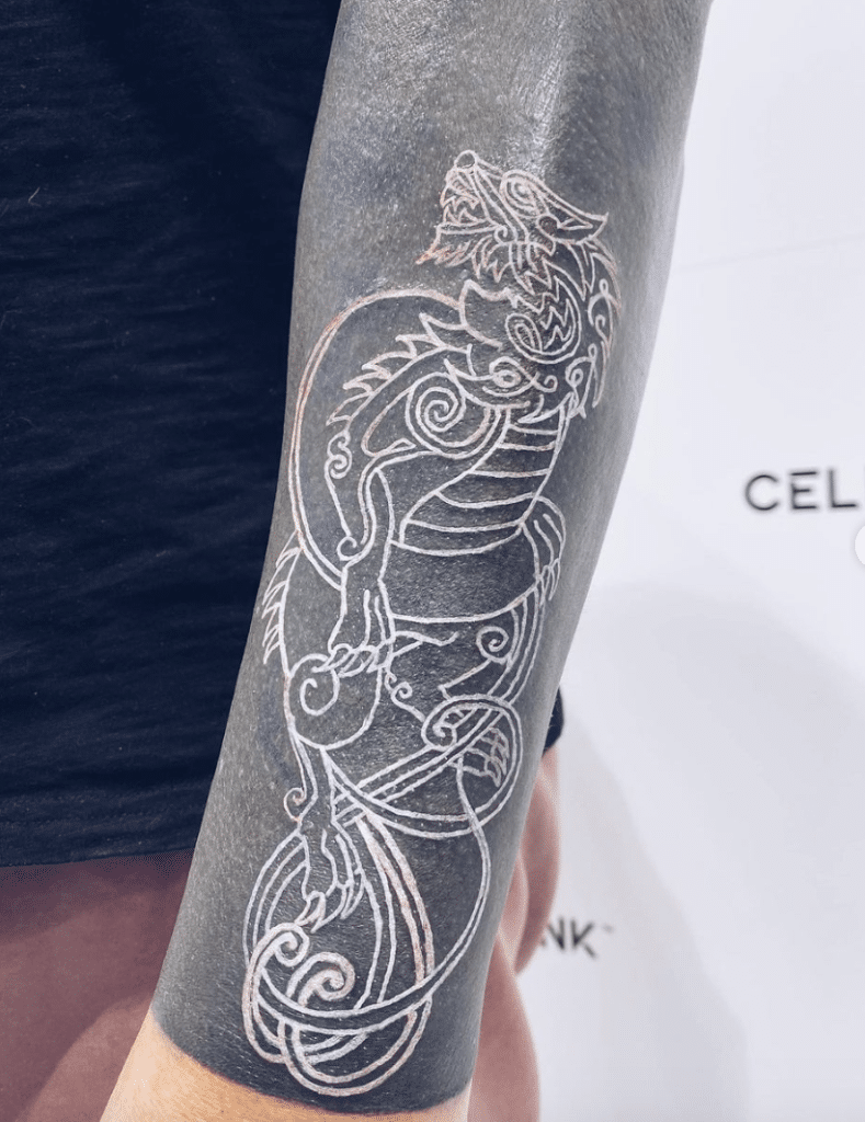 Celtic White Dragon Tattoo