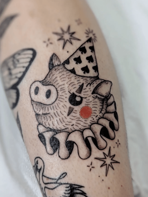 Circus Pig Tattoo