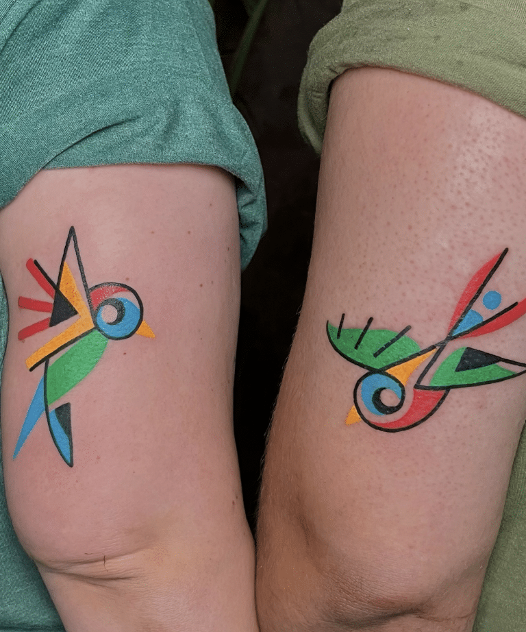 Colourful Swallow Tattoos