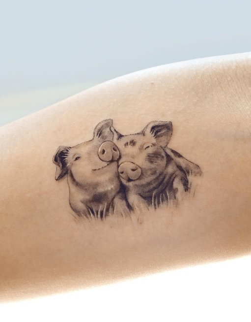 Couple Pig Tattoo