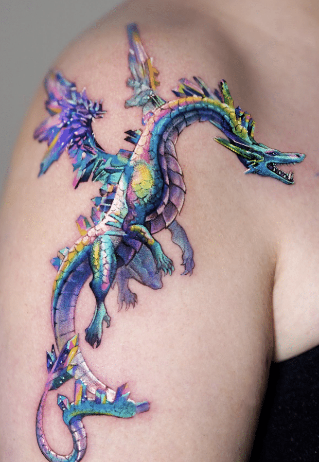 Crystal Dragon Tattoo