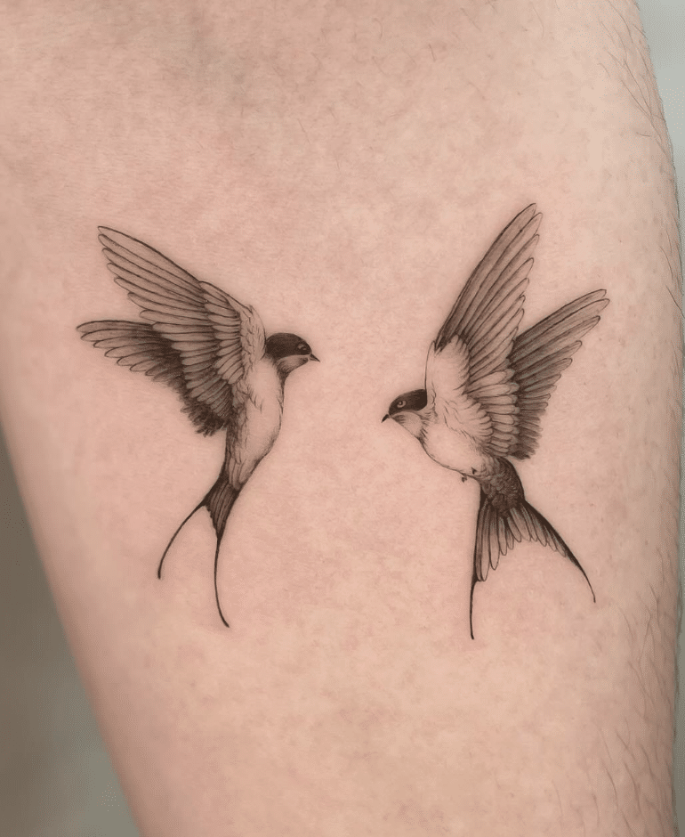 Double Swallow Tattoo