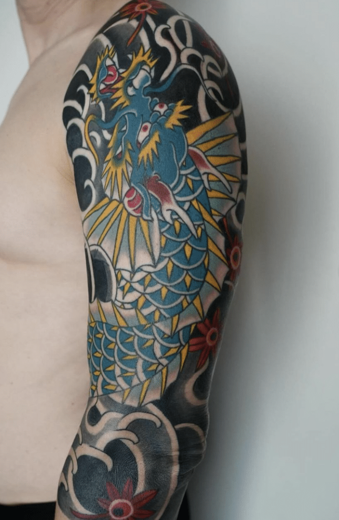 Dragon Fish Sleeve Tattoo