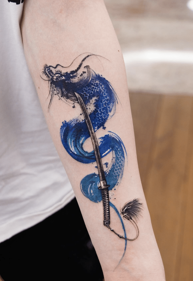 Dragon Sword Tattoo