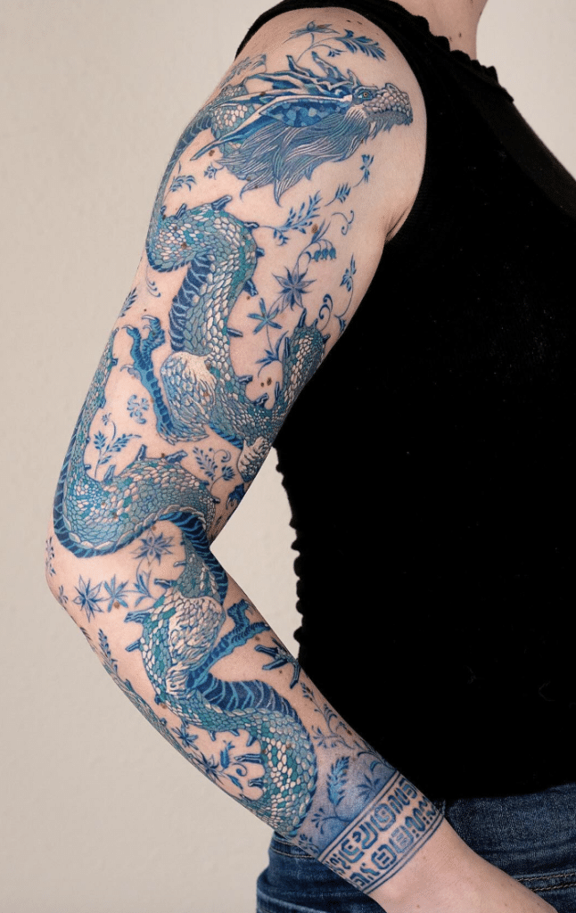 Dragon Tattoo On the Arm and Leg