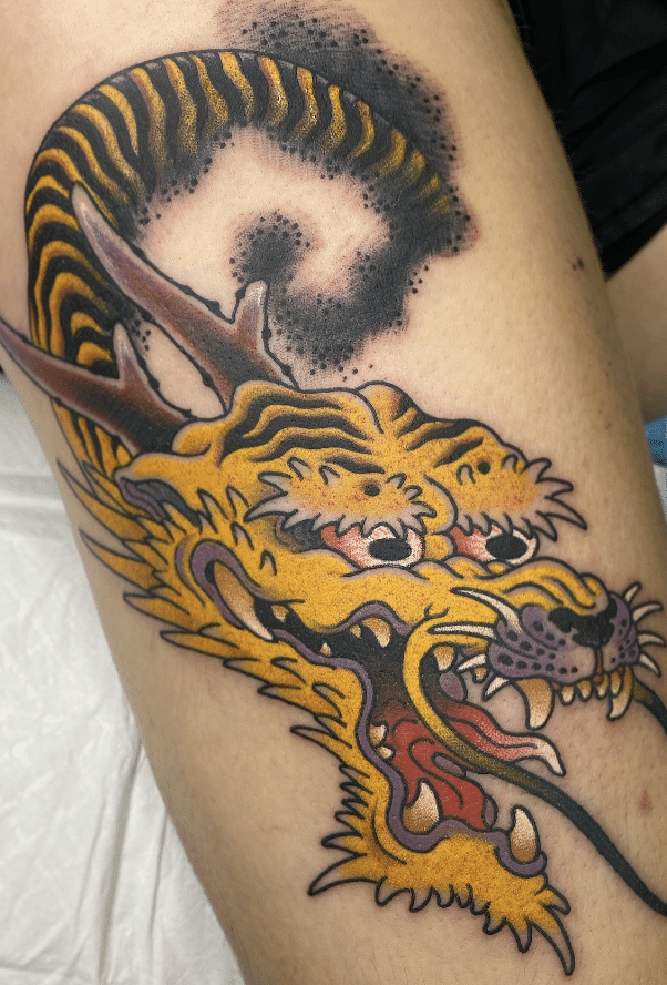 Dragon Tiger Fusion Tattoo