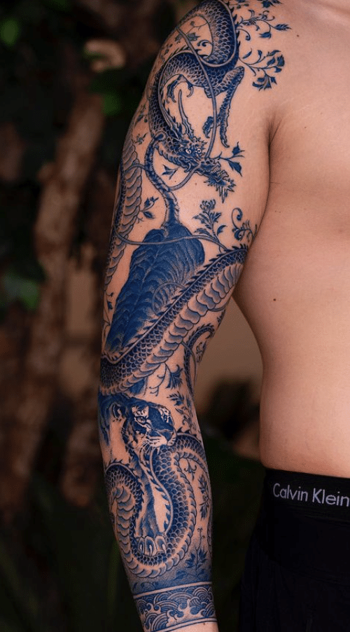 Dragon Tiger Tattoo On Arm