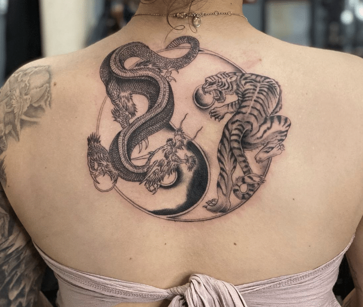 Dragon Tiger Yin Yang Dragon Tattoo