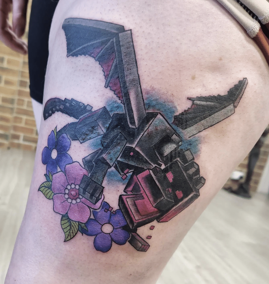 Ender Dragon Minecraft Tattoo