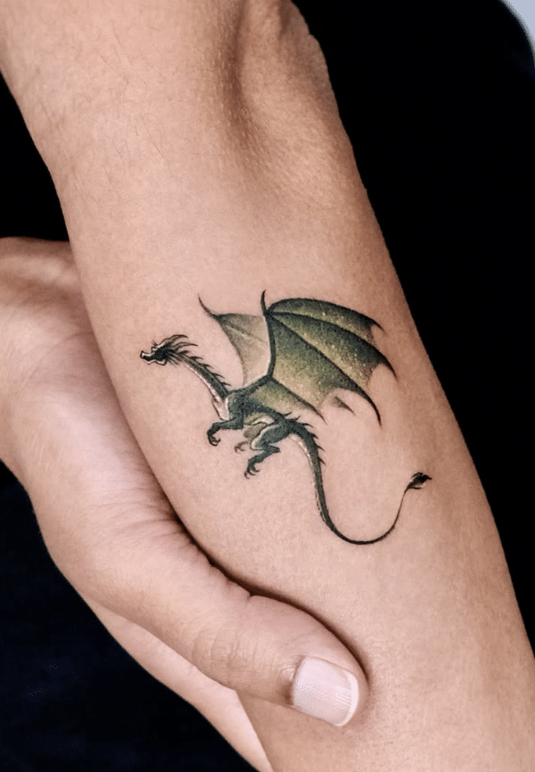 European Green Dragon Tattoo