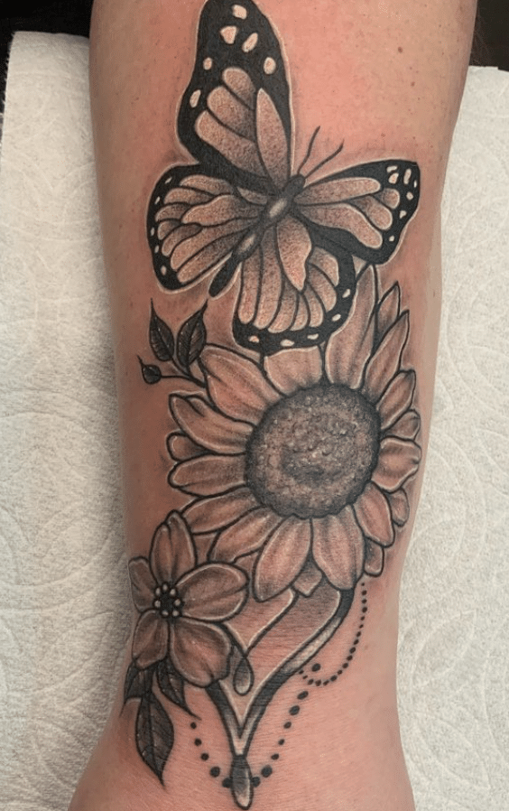 Floral Butterfly Tattoo