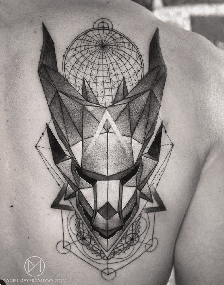 Geometric Chinese Dragon Tattoo New