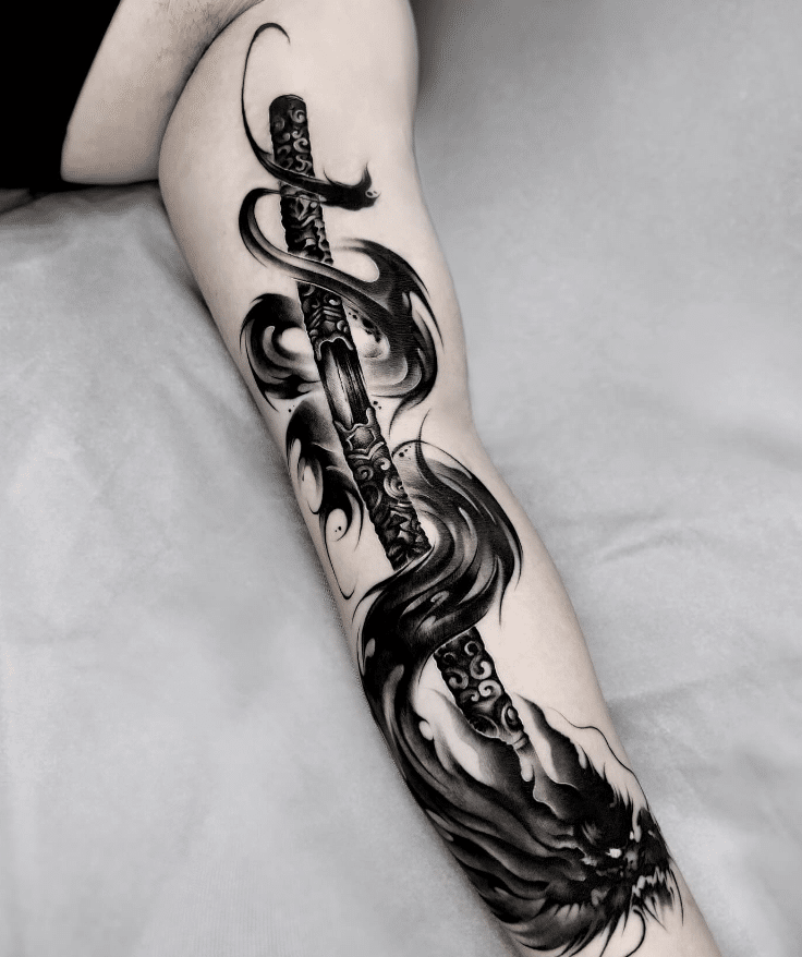 Golden Cudgel Sun Wukong Dragon Tattoo