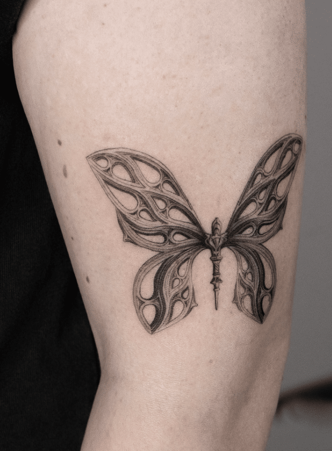 Gothic Butterfly Tattoo