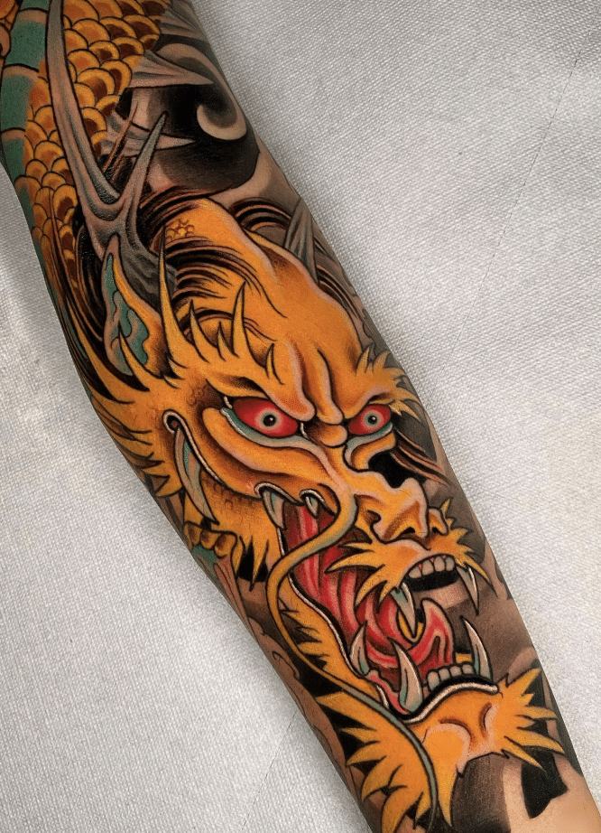 Irezumi Gold Dragon Tattoo