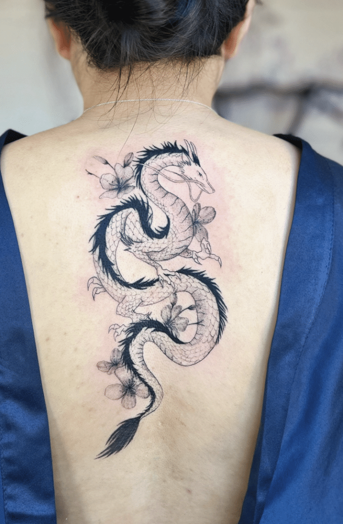 Japanese Dragon Tattoo On The Back