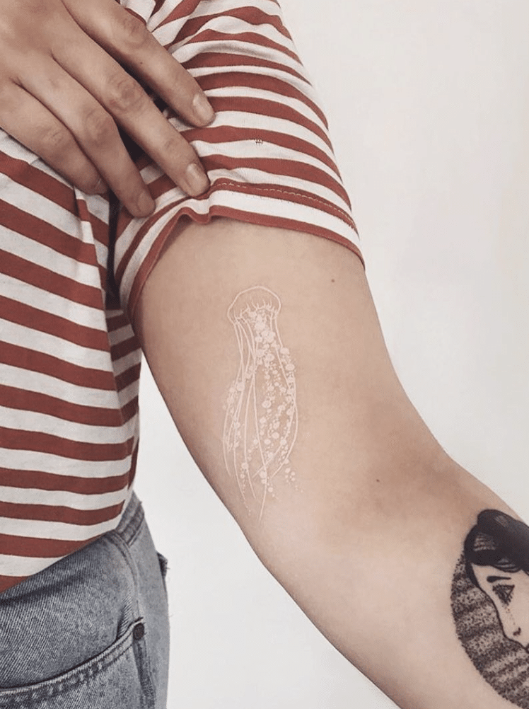 Jellyfish White Ink Tattoo