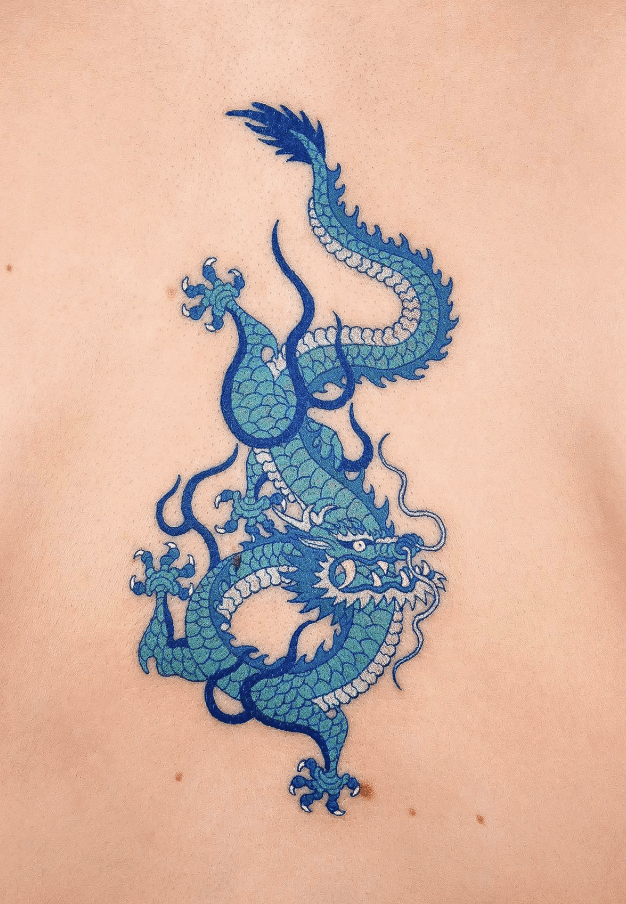 Korean Blue Dragon Tattoo