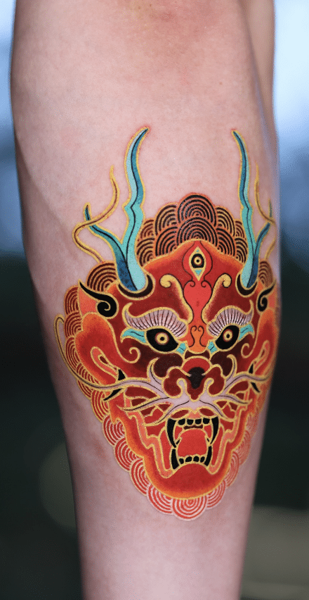 Korean Dragon Head Tattoo