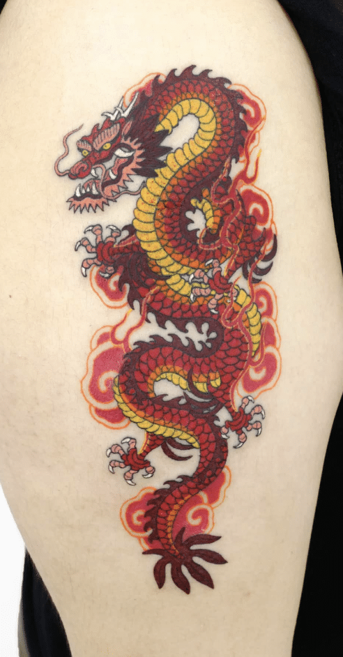 Korean Red Dragon Tattoo