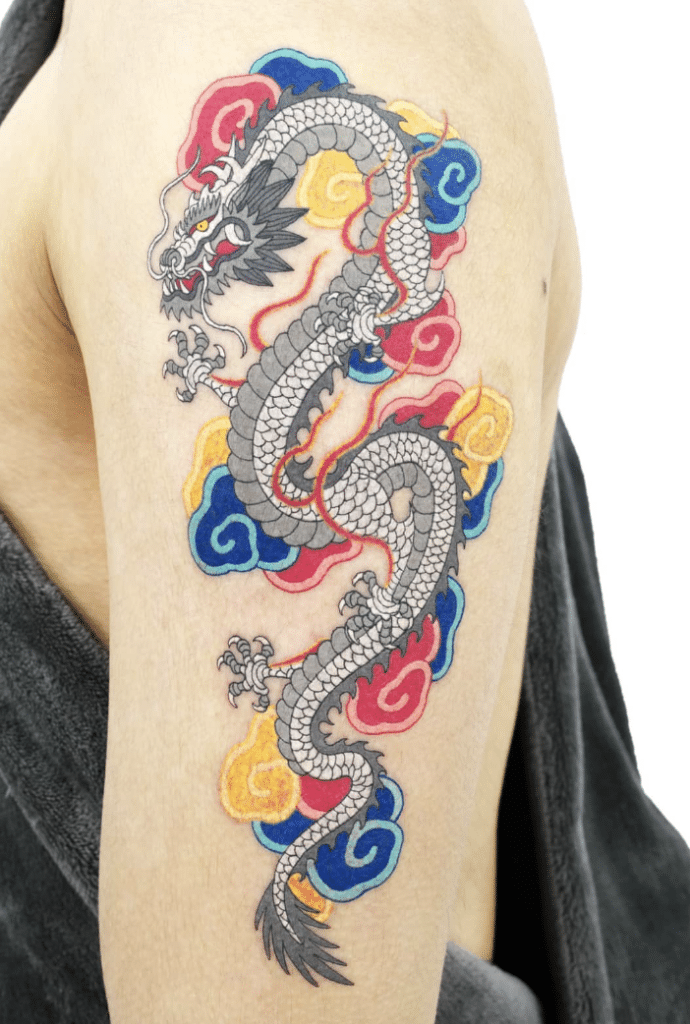 Korean White Dragon Tattoo