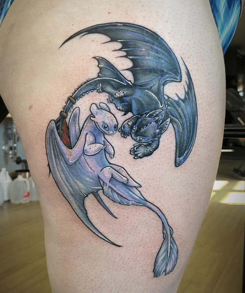 Light Fury White Dragon Tattoo