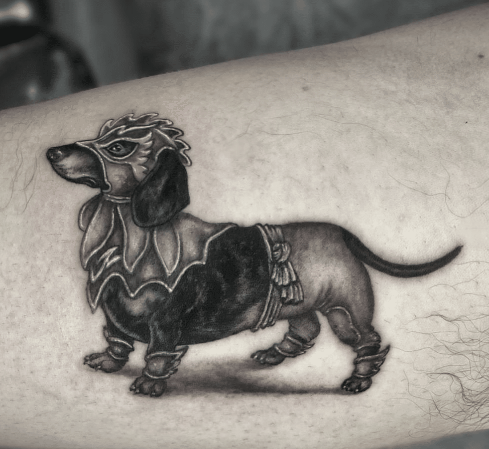 Luchador Dog Tattoo