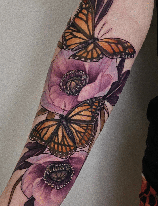 Monarch And Viceroy Butterfly Tattoo