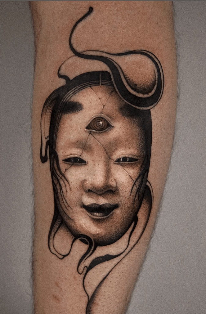 Noh Mask Tattoo