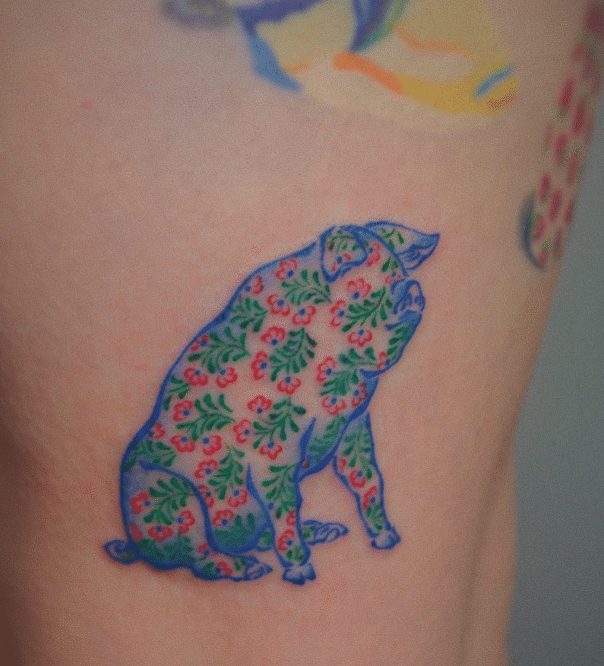 Oriental Pig Tattoo