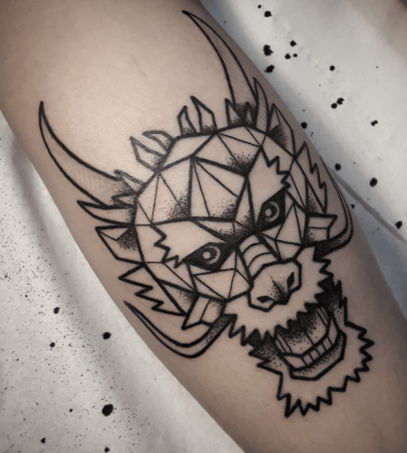 Origami Dragon Head Tatto