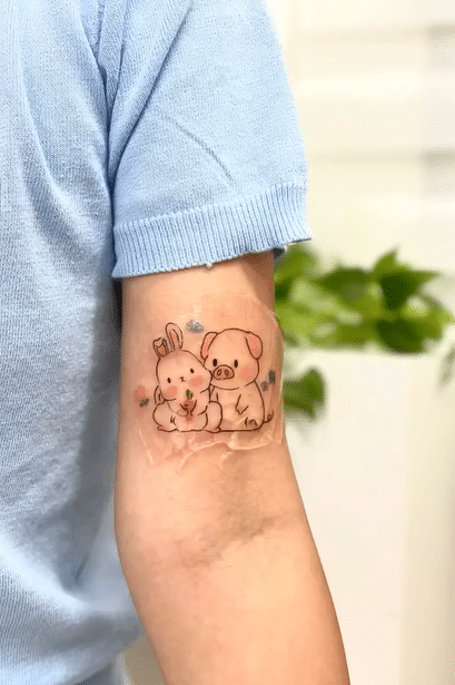 Pig And Rabbit Tattoo