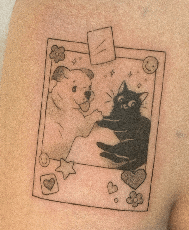 Polaroid Dog Tattoo