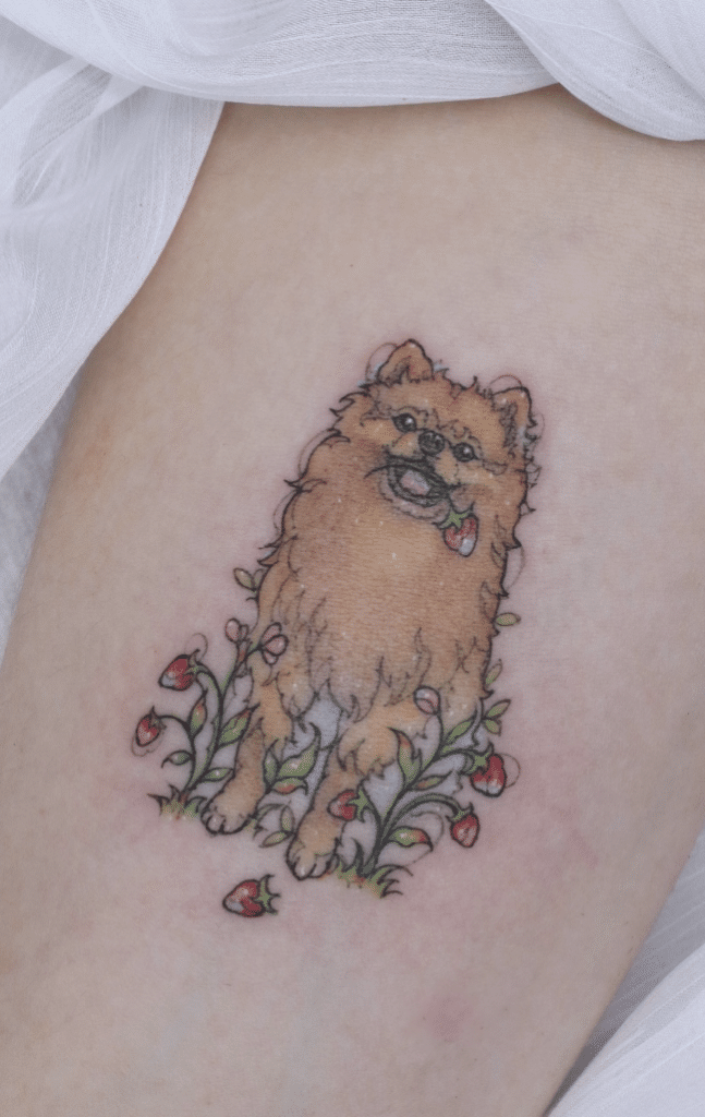 Pomeranian Dog Tattoo