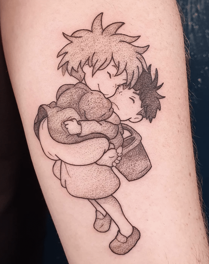 Ponyo On The Cliff By The Sea Tattoo​